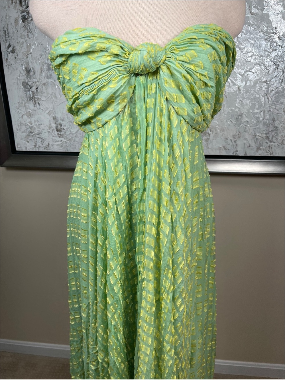 ALEXIS Elea Strapless Printed Pleated Chiffon Knot Maxi Dress Size XL - Picture 5 of 9